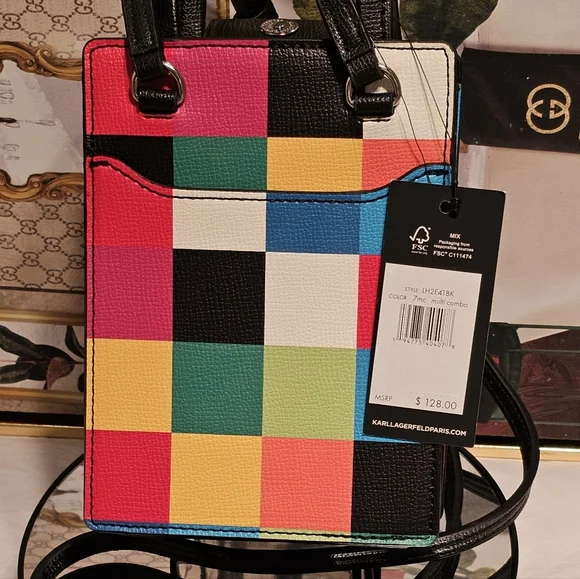 Karl Lagerfeld Multicolor Saffiano Leather Messenger/ Crossbody Bag (Nwt) - Picture 8 of 16